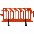 Plasticade 6' Orange Right Interlocking Parade barrier-High Intensity Engineer Stripped on One Side 4662004OEGL